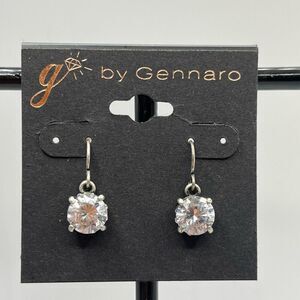 G by Gennaro Earrings Silver Solitaire Dangle